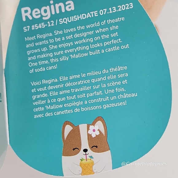 REGINA 🐶 Corgi Dog w Pina Colada Drink Original Squishmallow ☆》NWT《☆ - Picture 8 of 8